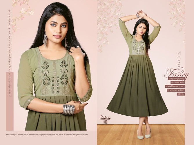 Saloni 3 Latest Designer Ethnic Wear Georgette Long Anarkali Kurti Collection